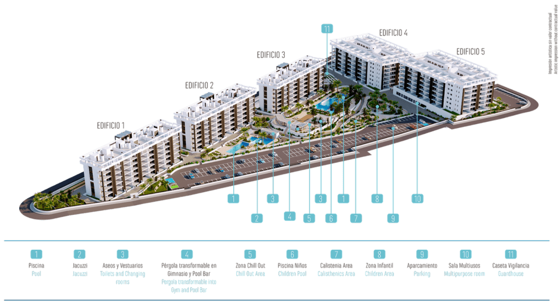 Pirkt jaunu dzīvokli Torreviejā, Spānijā – Eden Beach komplekss piedāvā modernus dzīvokļus pie jūras La Mata. Jauni īpašumi ar baseiniem, SPA un plašām terasēm pārdošanā.